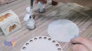 Декупаж фанерной основы (заготовка крышки для корзинки)