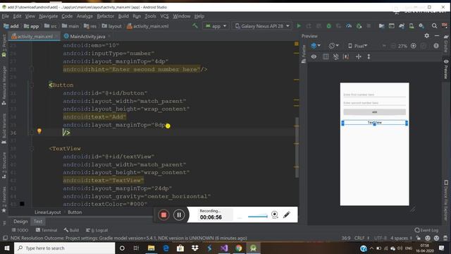 How to add two numbers in android studio using java... смотреть онлайн