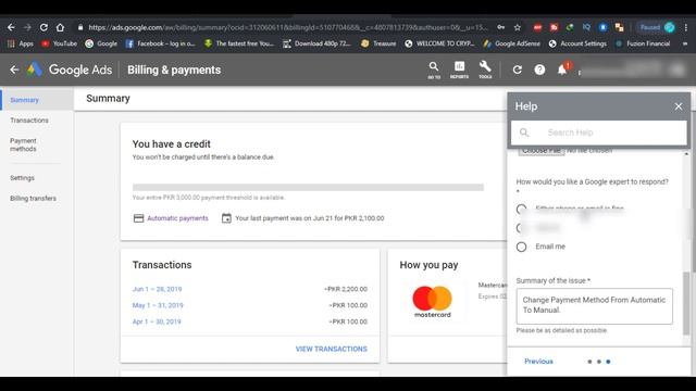 Change Automatic Payments To Manual Payment Google Adwords Easily 2020
