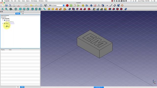 FreeCAD Tutorial 3 - 3D Text | Extrude | Emboss | Engrave