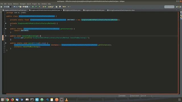 [Effective Java] [Item 3] Enforce the singleton property with a private constructor or an enum type смотреть онлайн