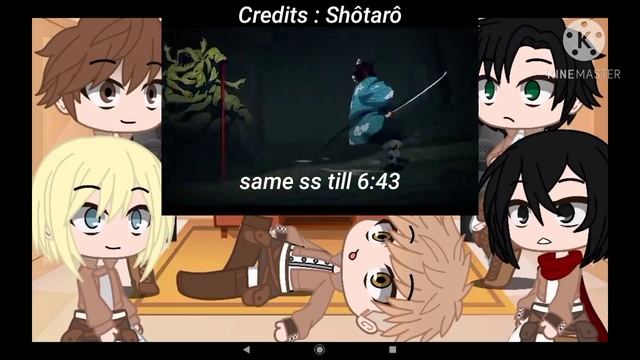 Attack on titan reacts to Demon Slayer / credits in the vid and description / requested смотреть онлайн