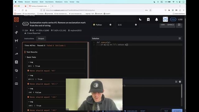 Codewars (Python?) | Remove an exclamation mark from the end of string | kyu8 смотреть онлайн