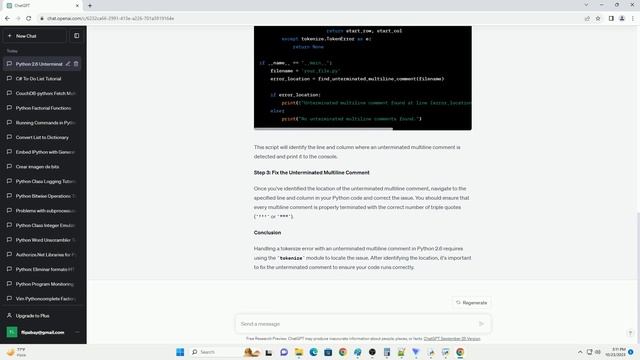 How to handle a tokenize error with unterminated multiline comments python 2 6 смотреть онлайн