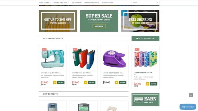 Back-to-School Goods VirtueMart Template by WT - 53377 смотреть онлайн