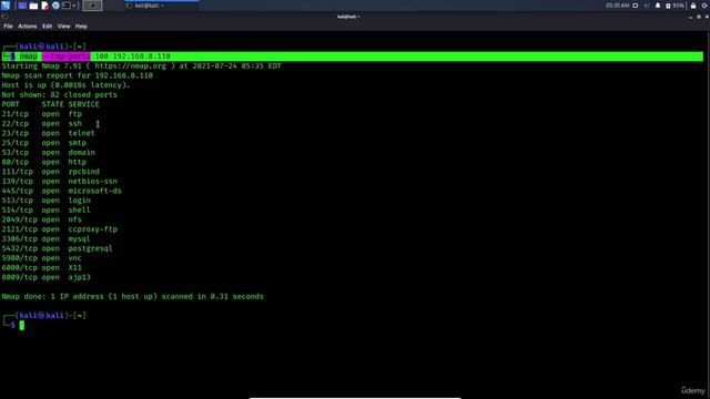 5.9. Scan the most popular ports смотреть онлайн
