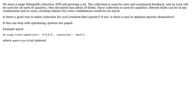 Databases: Optimizing queries doing filtering on unindexed fields in large MongoDB collection смотреть онлайн