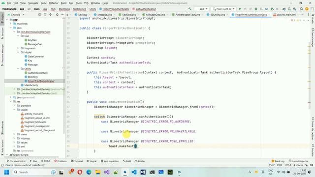 2. Hiddle App - Database setup and FingerPrint Authentication | Android Project | Android Studio смотреть онлайн