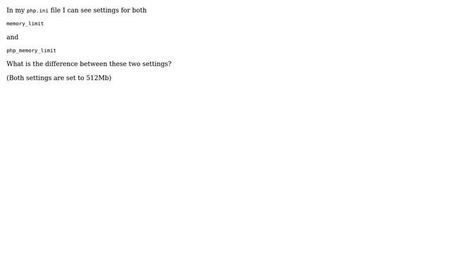 Difference between memory_limit and php_memory_limit смотреть онлайн