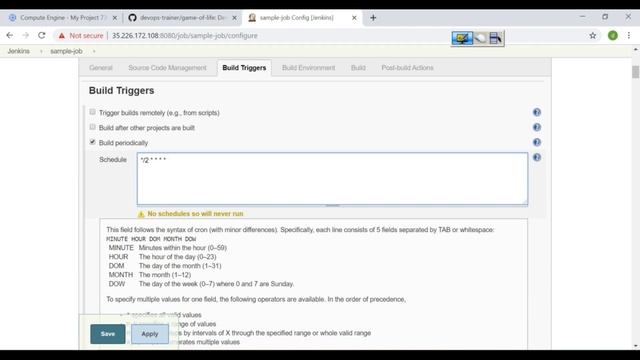 Jenkins Scheduling jobs using Cron jobs 12 смотреть онлайн