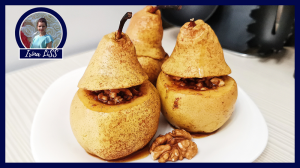 Рецепт груши с медом и орехами в духовке – Простой пп десерт из груш в духовке