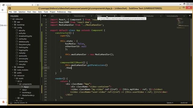 4.- Aplicacion Video Chat con Laravel y React JS (basado en WebRTC) configurando la camara смотреть онлайн