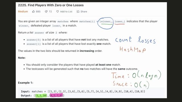 Find Players With Zero or One Losses - HashMap - Python смотреть онлайн