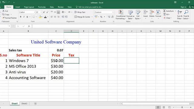 How to Calculate Tax value in Excel 2013 and 2016 смотреть онлайн