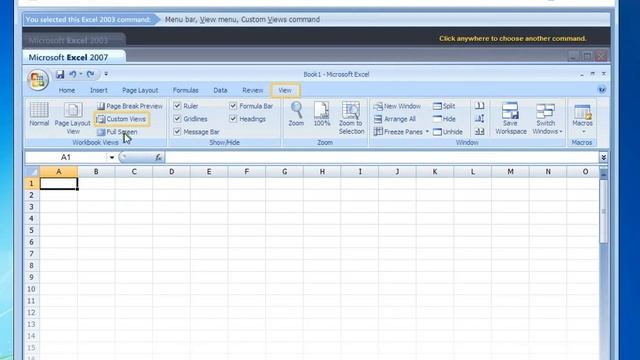 Interactive - Excel 2003 To Excel 2007 Command Reference