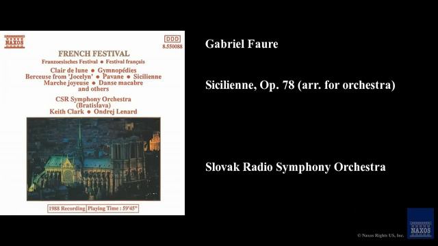 Gabriel Faure, Sicilienne, Op. 78 (arr. for orchestra) смотреть онлайн