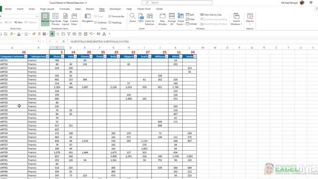 How To Count Blank Cells In A Filtered Range In Excel смотреть онлайн