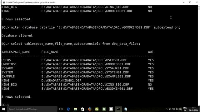 TABLESPACE MANAGEMENT DATAFILE SIZE ENABLE DISABLE AUTOEXTEND ON смотреть онлайн
