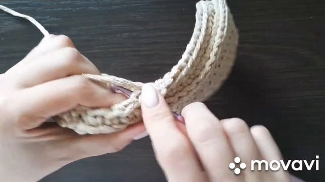 Узор "крестики" из хлопкого шнура • красивый узор для корзинки • DIY Pattern for knitting смотреть онлайн
