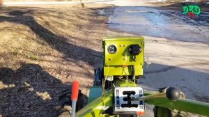 Первый выезд на тяжёлом дизельном мотоблоке с телегой.