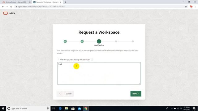 1 Create Workspace on Oracle cloud смотреть онлайн