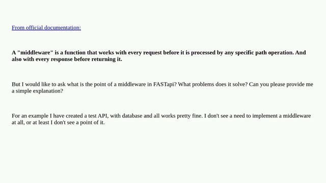 Why do we need middleware in FASTapi? смотреть онлайн