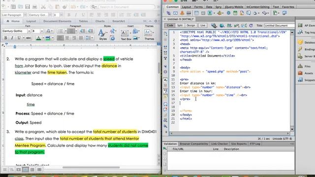Lab 4 Q2 Calculate Speed Form using PHP and HTML смотреть онлайн