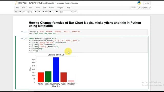 How to Change fontsize of labels, xticks yticks and title of barchart using python and matplotlib смотреть онлайн