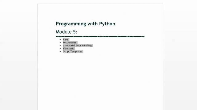 Python Module 05-01 Overview смотреть онлайн