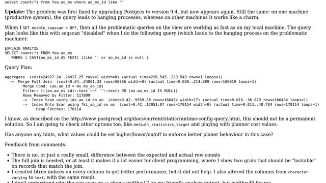 Bad performance with select on view if check for 'is null' смотреть онлайн