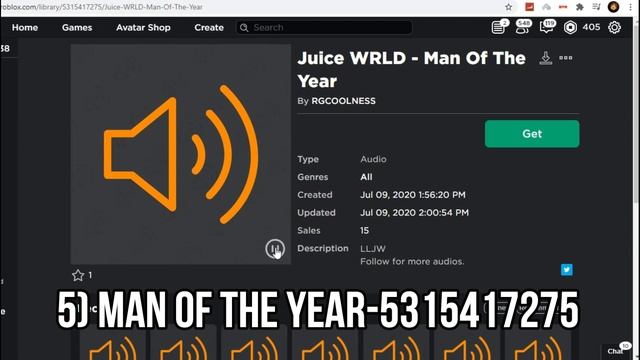ROBLOX BOOMBOX ID/CODE FOR ALL SONGS OF LEGENDS NEVER DIE(JUICE WRLD'S NEW ALBUM) смотреть онлайн