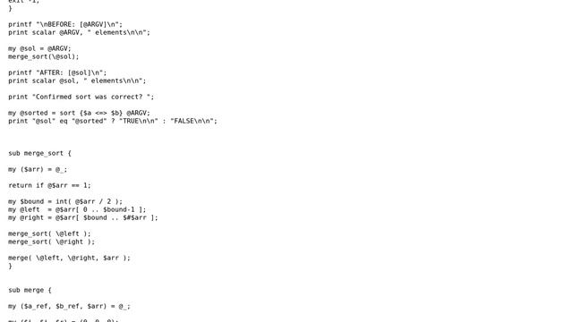 Code Review: Merge Sort in Perl (3 Solutions!!) смотреть онлайн