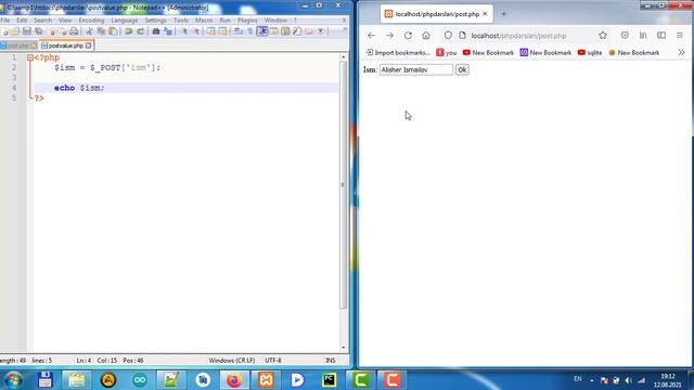 PHP 12-online dars ($ POST va $ GET) смотреть онлайн