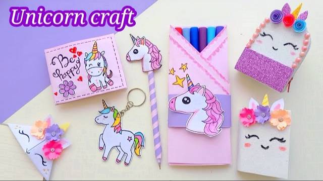 DIY Unicorn Paper Craft / How To Make Unicorn School Supplies /School Hacks / Back To School