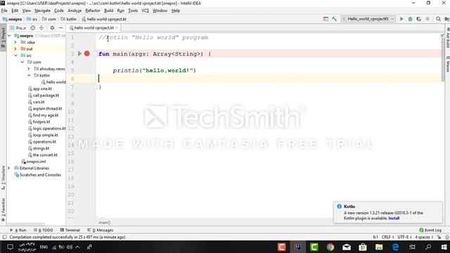 the first program we can made by kotlin || how can print hello by kotlin смотреть онлайн