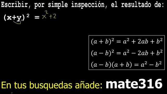 (x+y)2 = escribir por simple inspeccion el resultado y procedimiento смотреть онлайн
