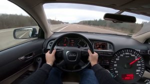 Audi A6 C6 3.0 TDI 233 HP Allroad Quattro German Autobahn (2007) | POV Test Drive Top Speed