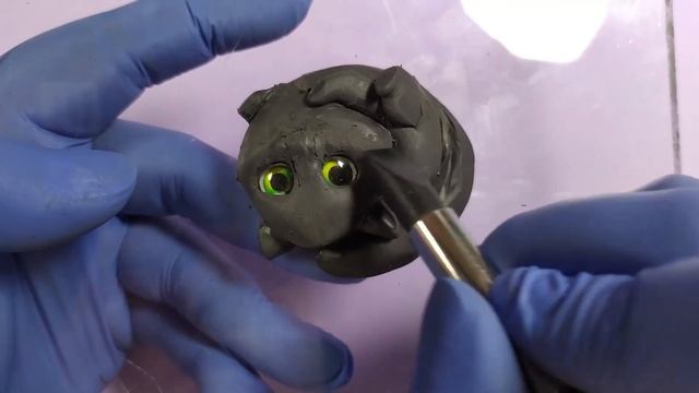 Мастер-класс: Брошь "Котик" из полимерной глины FIMO/polymer clay tutorial смотреть онлайн