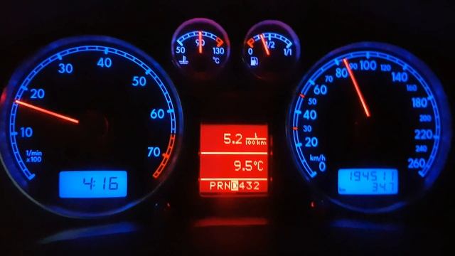 16 min of casual drive in VW Passat 1.8T Tiptronic with fuel consumption смотреть онлайн