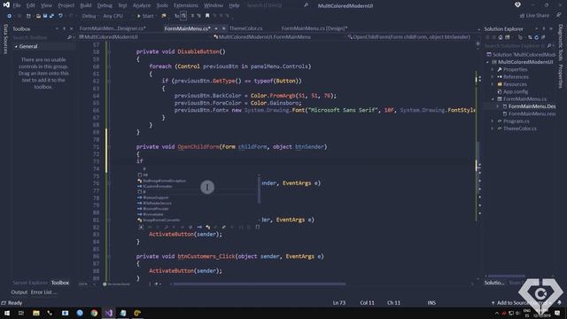 Modern Flat UI, Random MultiColor, Highlight button-Active Form, WinForm, C#, V-0.1 смотреть онлайн