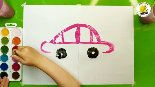 Как малышу нарисовать машинку/ Рисуем с мамой/ Урок рисования подробно