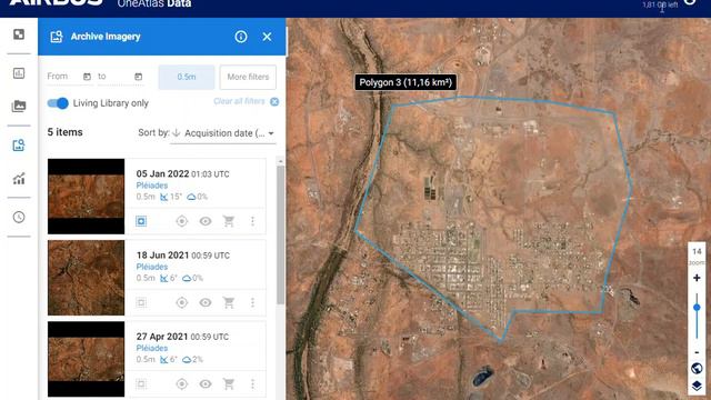 Searching Archive Imagery and Downloading OneAtlas