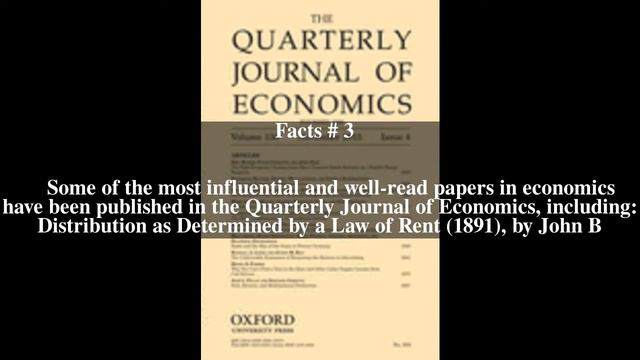 Quarterly Journal Of Economics Top # 5 Facts