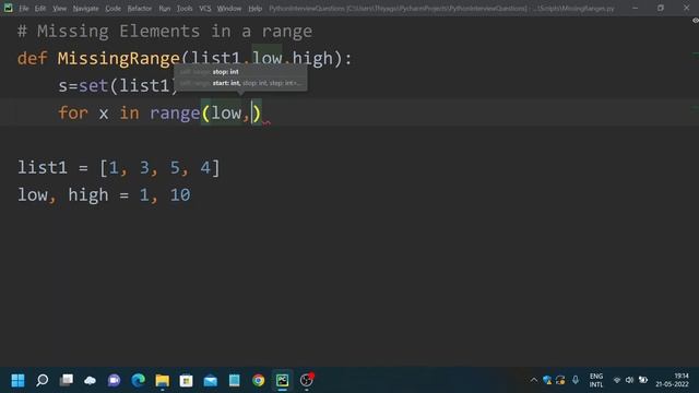 Find Missing Element in a Range | Python Coding Interview question | An IT Professional смотреть онлайн