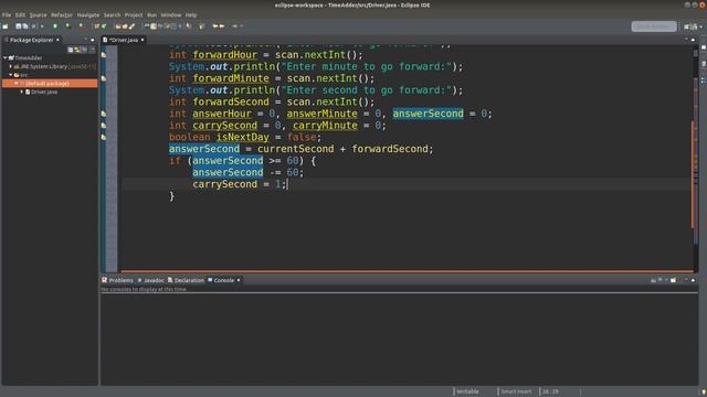 Time adder - Java example смотреть онлайн