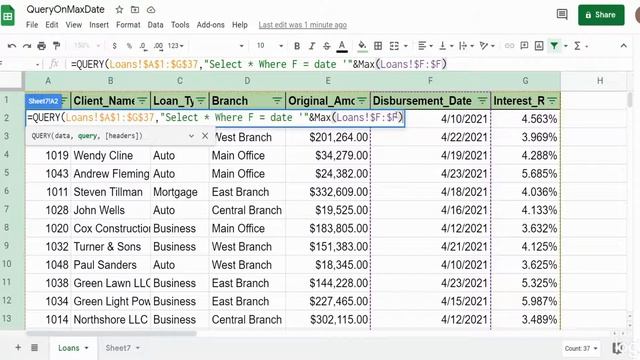 Google Sheets Query on Max Date смотреть онлайн