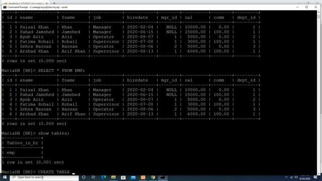 php/mysql: chapter29: Using mysql command line to create and manage tables in MySQL database. смотреть онлайн