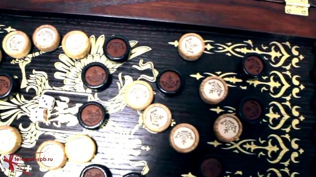 Нарды - Двуглавый орел с кожаной вставкой (54 см) смотреть онлайн
