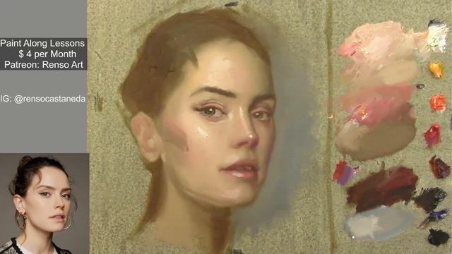 Live oil painting - Daisy Ridley смотреть онлайн