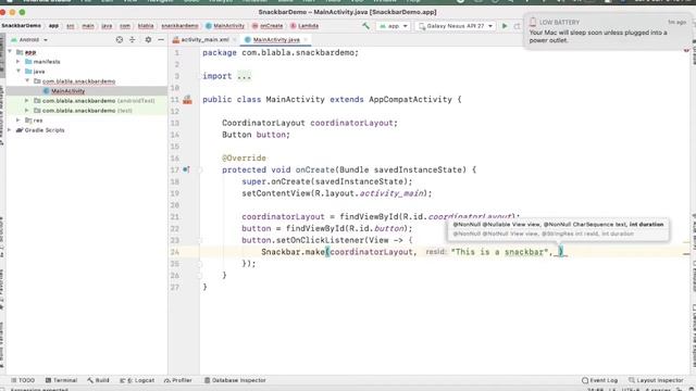 SnackBar tutorial - Android Studio | How to create a SnackBar #Android Studio | CodeSouls смотреть онлайн